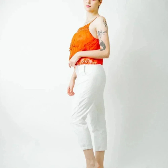 Princess Polly White Linen Cropped Pants - 2 - Picture 5 of 6